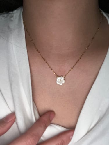 Customer photo review of White Blossom Flower Necklace