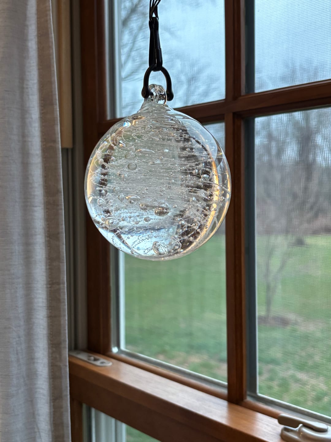 Customer photo review of Clear Glass Orb with Cremation Ash