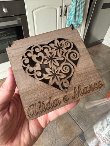 Customer photo review of Wooden wedding ring box case svg laser cut file