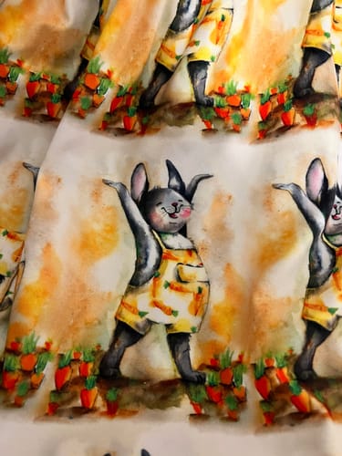 Customer photo review of PREORDER Gardening Bunny Long Sleeve Pocket Dress (Ships w/c 24th March)