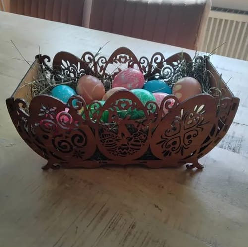 Customer photo review of Decorative Easter egg basket laser cut svg file