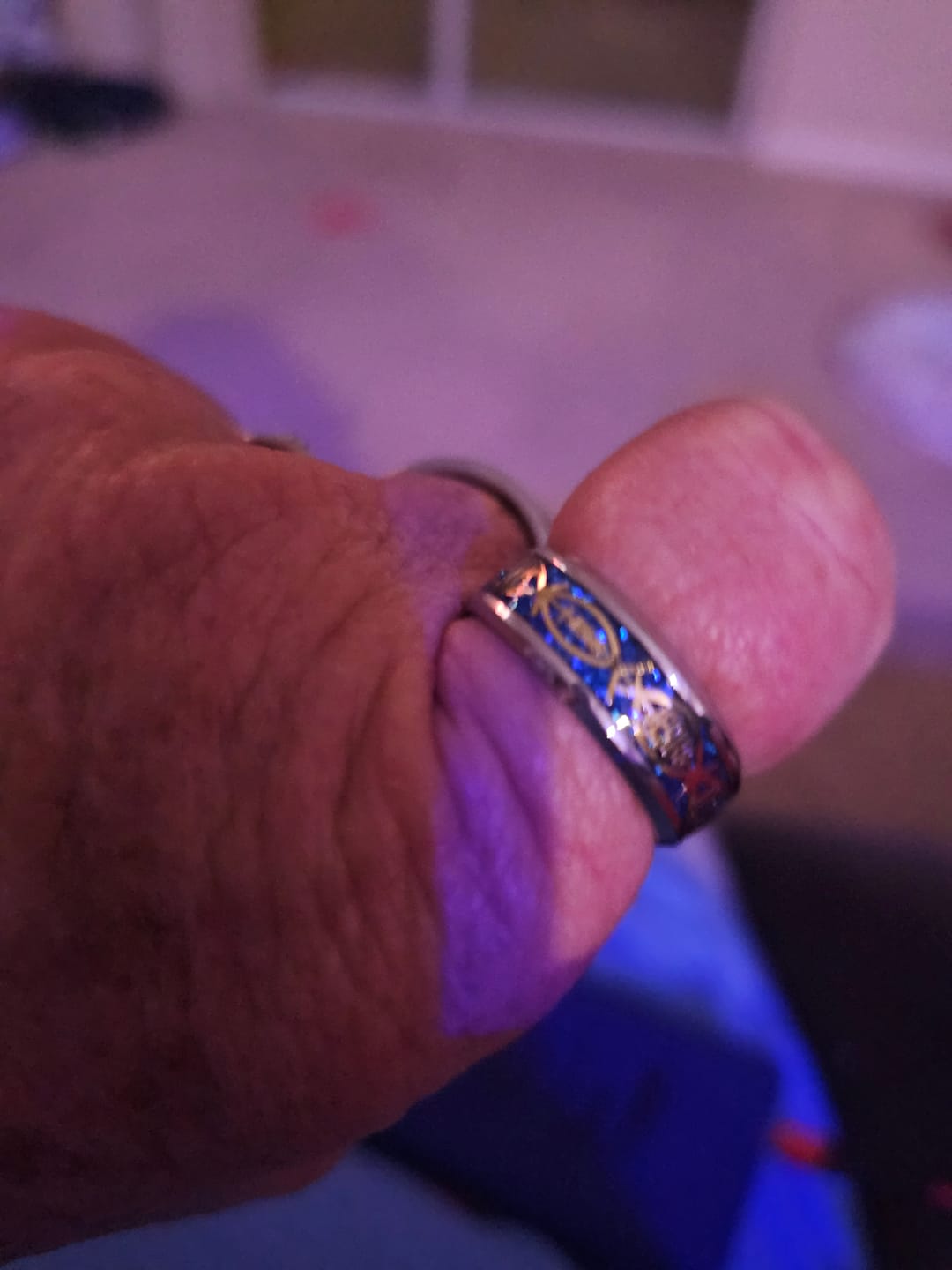 Customer photo review of FREE Today: Rustic Ichthys Jesus Fish Sparkle Ring - Faith and Devotion