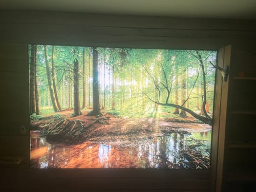 Customer photo review of Canvalight® Leuchtbild | Wald mit Sonnenstrahlen | Querformat