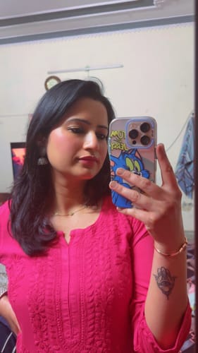 Customer photo review of Laila Deep Pink Ombre Long Rayon Kurta
