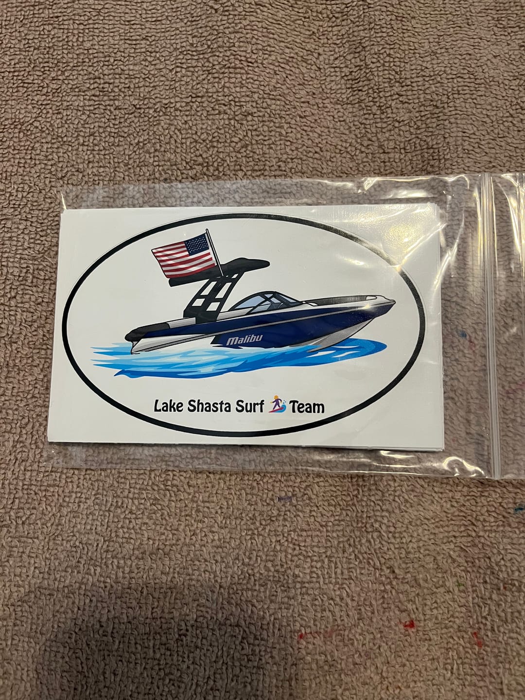 Customer photo review of Custom Oval Boat Stickers