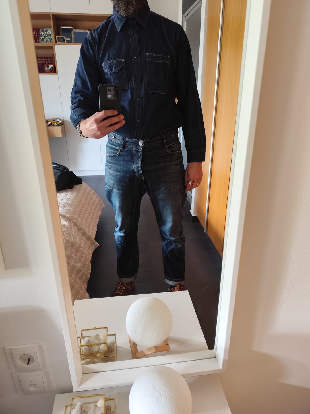 Customer photo review of 1933 Cigarette Pocket Denim Work Shirt