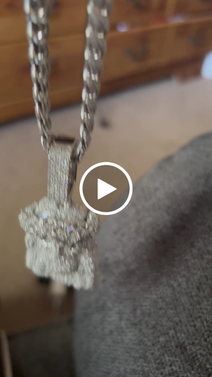 Customer video review of Moissanite Jesus Piece 14K Gold