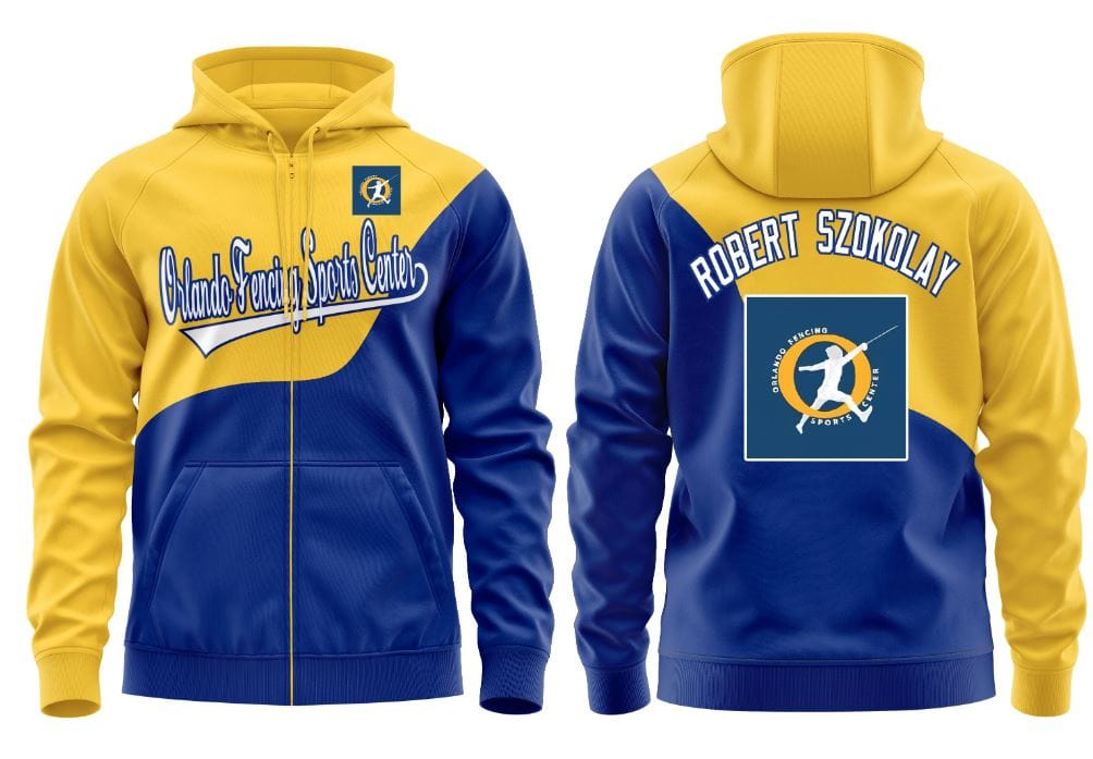 Customer photo review of Custom Gold Royal Color Block Varsity Full-Zip Letterman Wave Jacket Hoodie