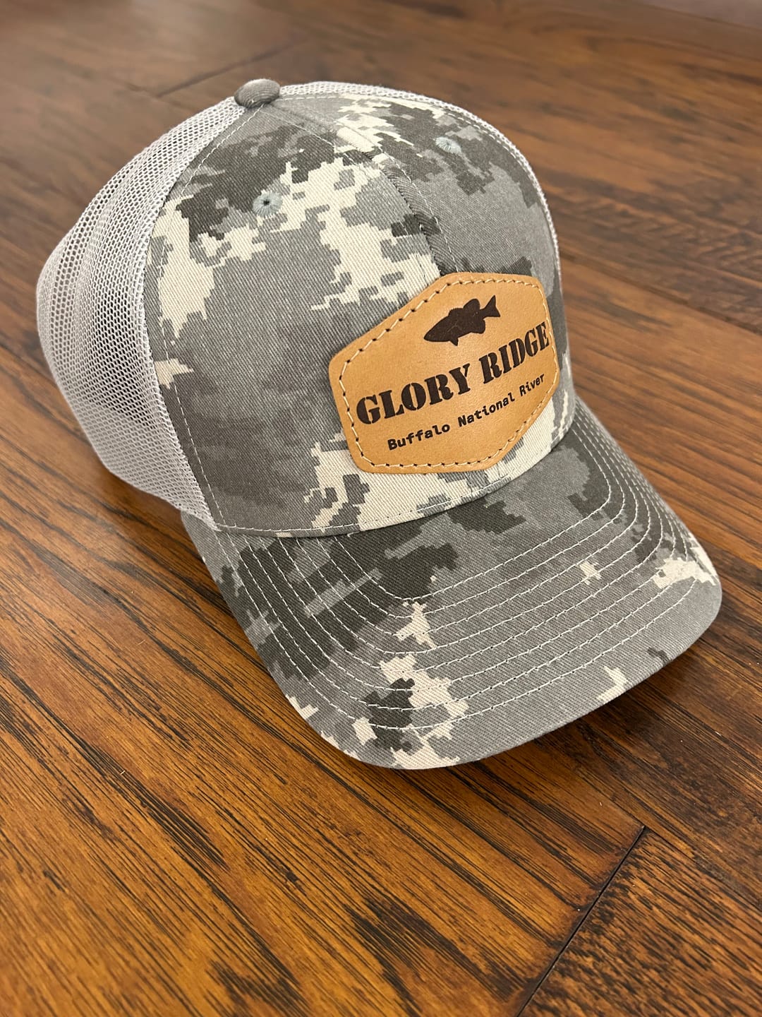 Customer photo review of Richardson 112P Camo Custom Leather Patch Hat