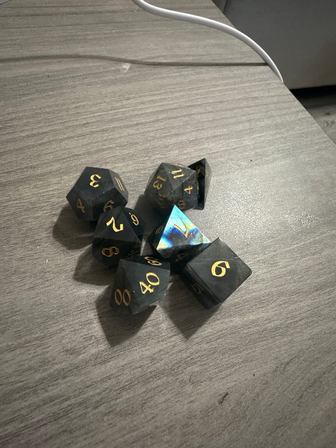 Customer photo review of Labradorite Gemstone DND Dice Set
