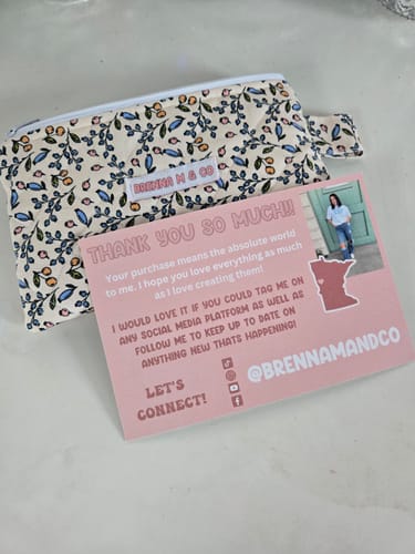 Customer photo review of Mini Berries & Cream Quilted Zipper Pouch