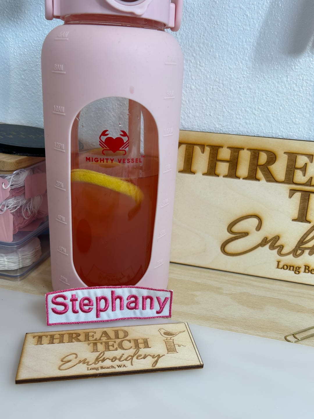 Customer photo review of MIGHTY VESSEL™ SHATTER-RESISTANT GLASS WATER BOTTLE | 64 OZ