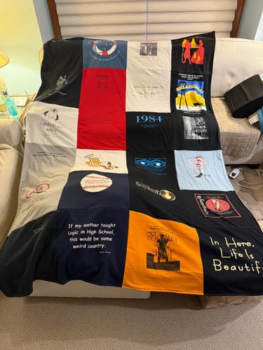 Customer photo review of Classic T-Shirt Blanket