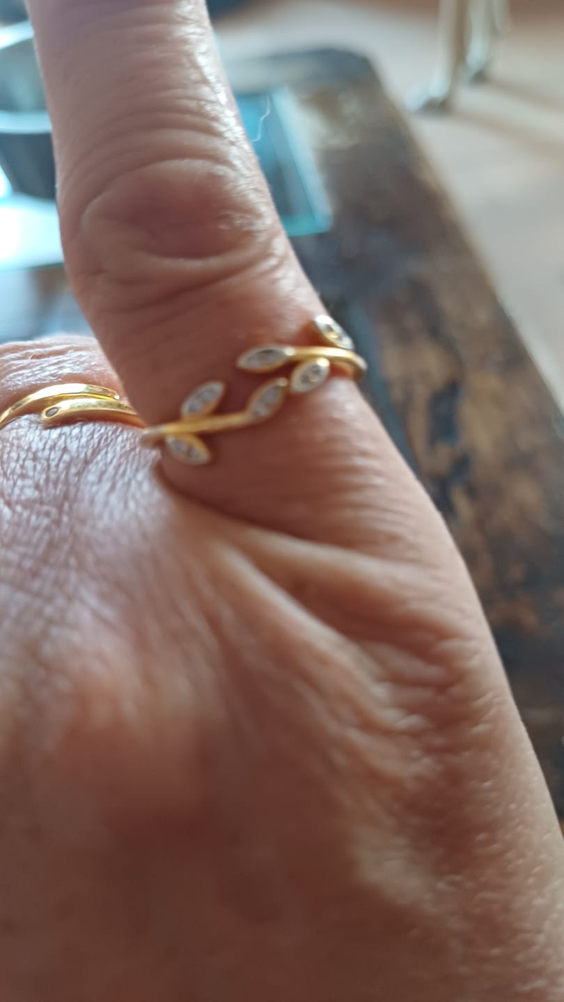 Customer photo review of Anillo Hojitas Brillantes