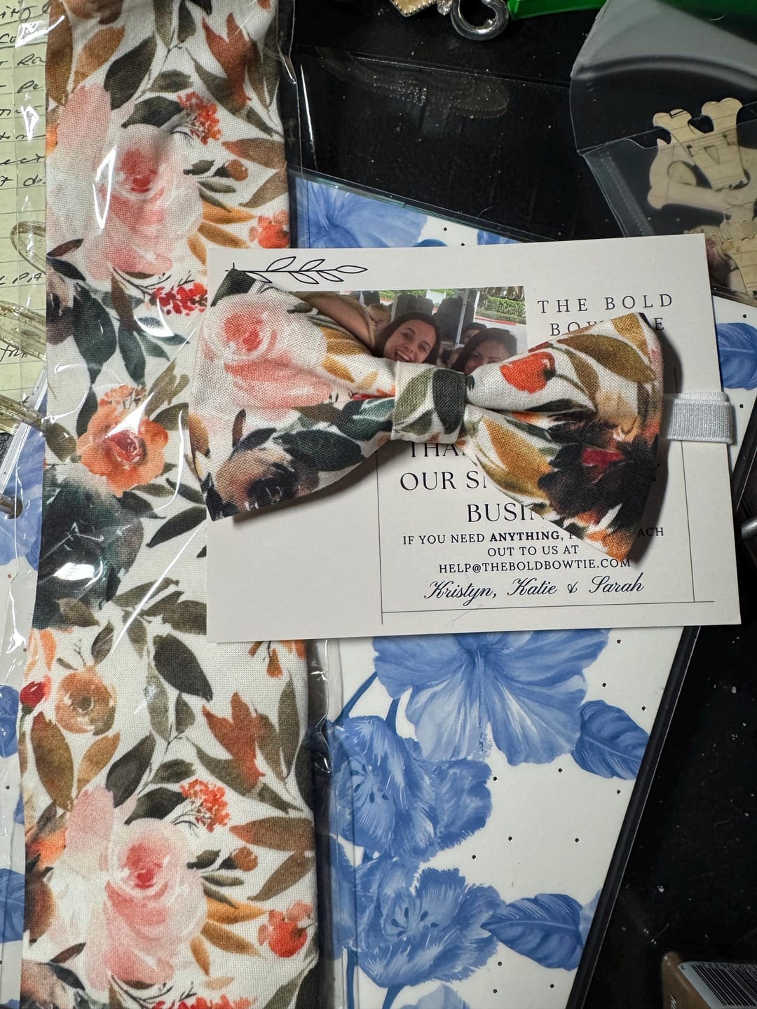 Customer photo review of Floral Ivory Terracotta Necktie