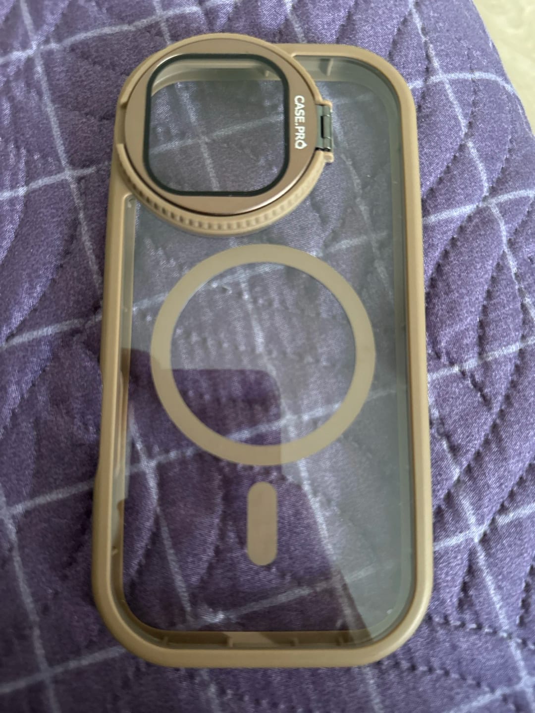 Customer photo review of LuxuryKase Magnetic Transparent Back Case | Shockproof Hard PC Bumper Cover with Camera Lens Guard Kickstand | Mag-Safe Support For iPhone 15 & 16 Series
