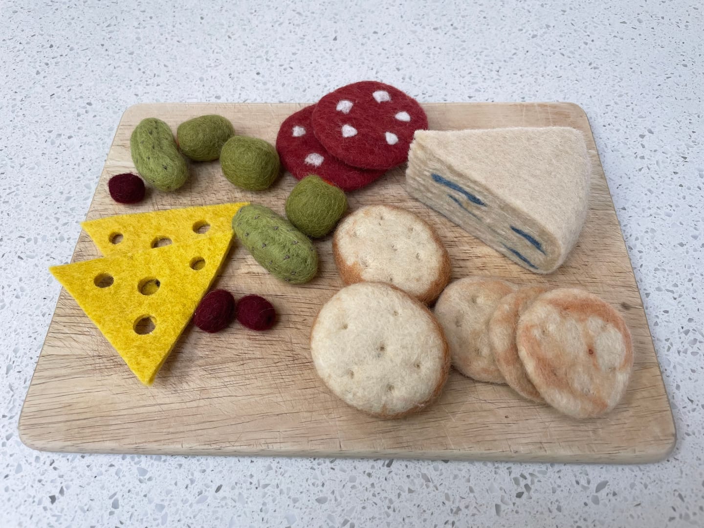Customer photo review of Felt Charcuterie Cheese Platter Play Food Set