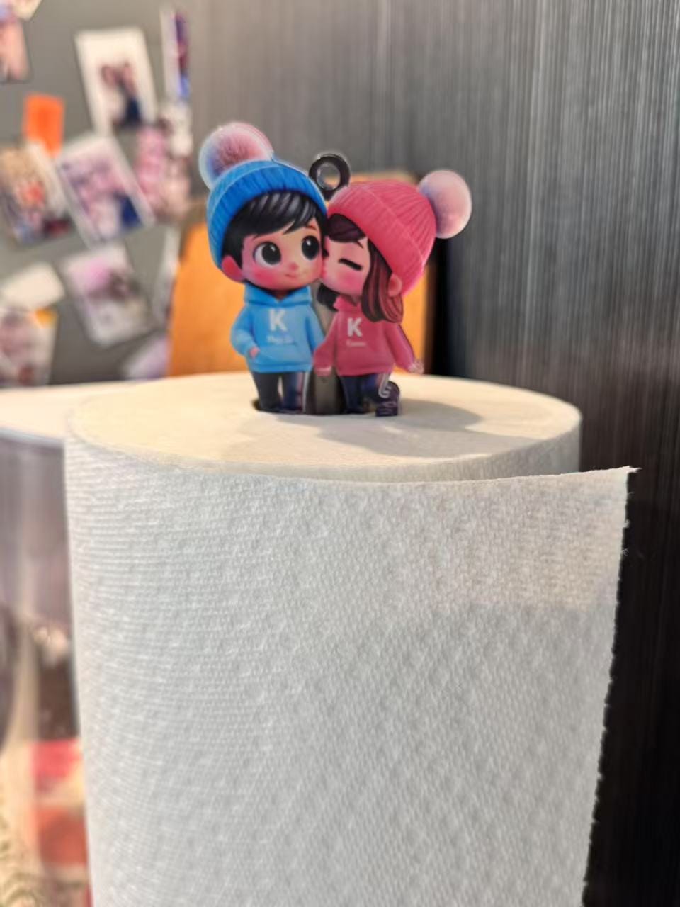 Customer photo review of Cute Cartoon Couple Walking Personalized Ornament