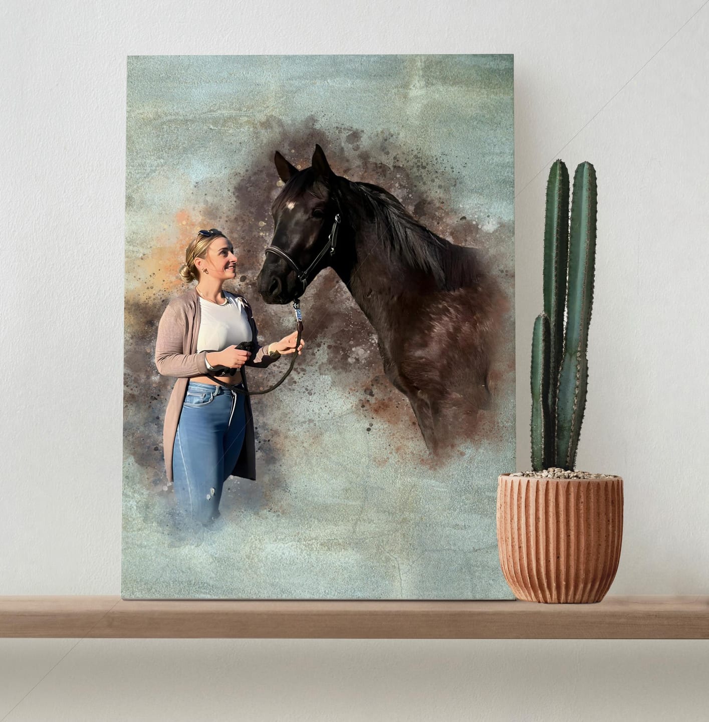 Customer photo review of Dein Pferd als Aquarell Pferdeposter | Geschenk für Reiter