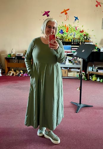 Customer photo review of Beyonce Khaki Casual Maxi Dress