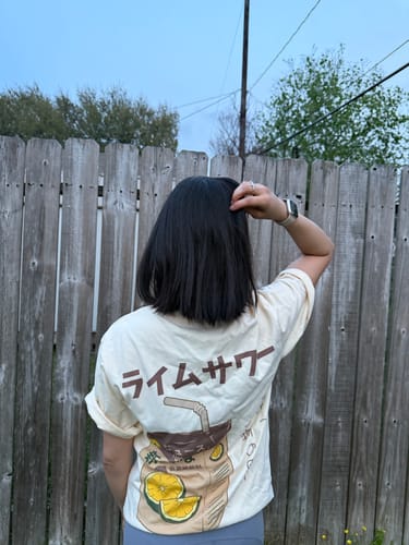 Customer photo review of Lime Juice T-shirt