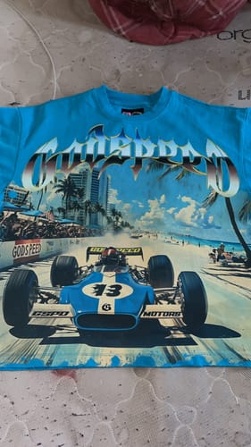 Customer photo review of Godspeed Miami F1 Tee Blue *Miami Exclusive*