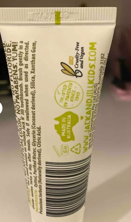 Customer photo review of Jack N'Jill Doğal Diş Macunu Aromasız 50g (Kasada Ekstra %15 İndirim)