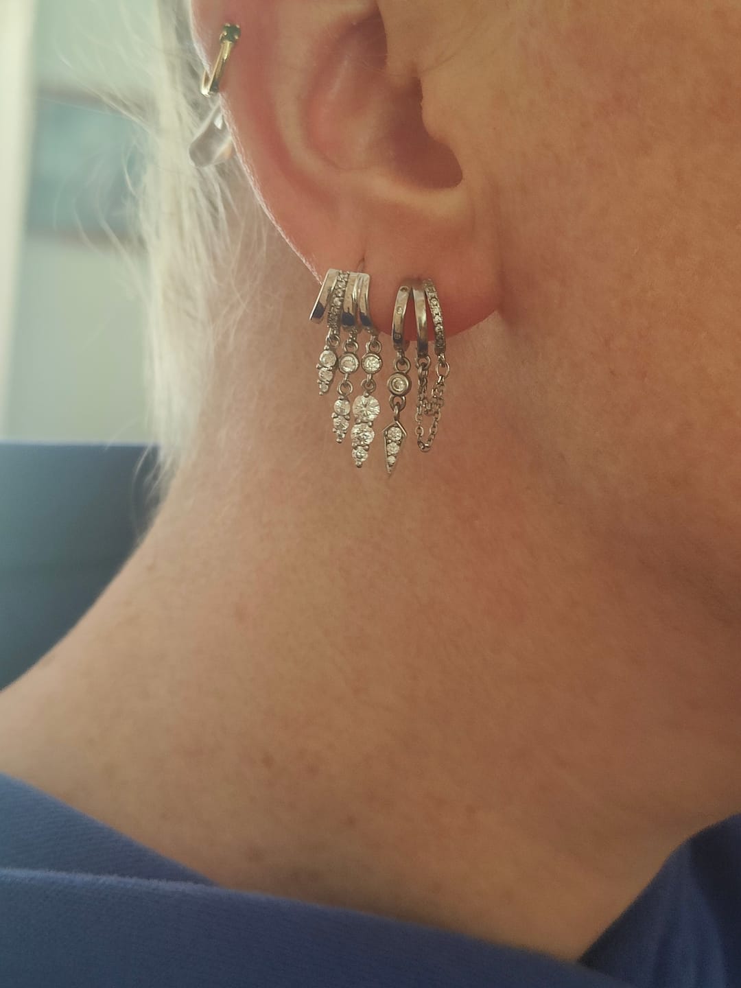 Customer photo review of Cleo Hoop Illusion Earrings
