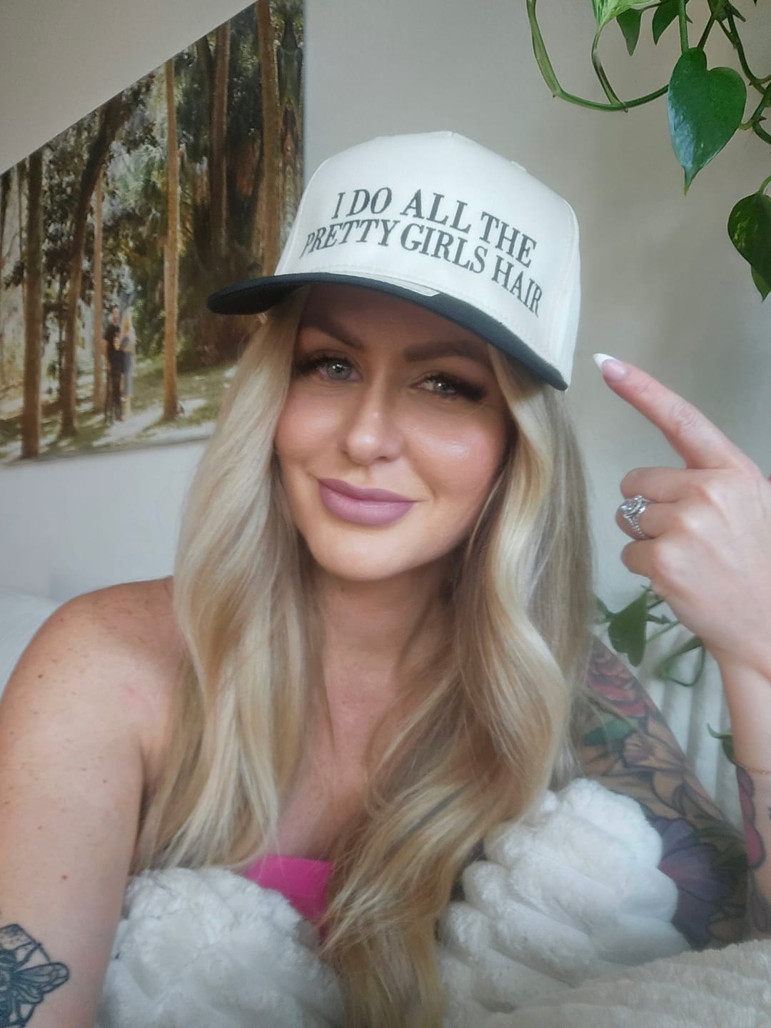 Customer photo review of I do all the pretty girls hair - Trucker Hat