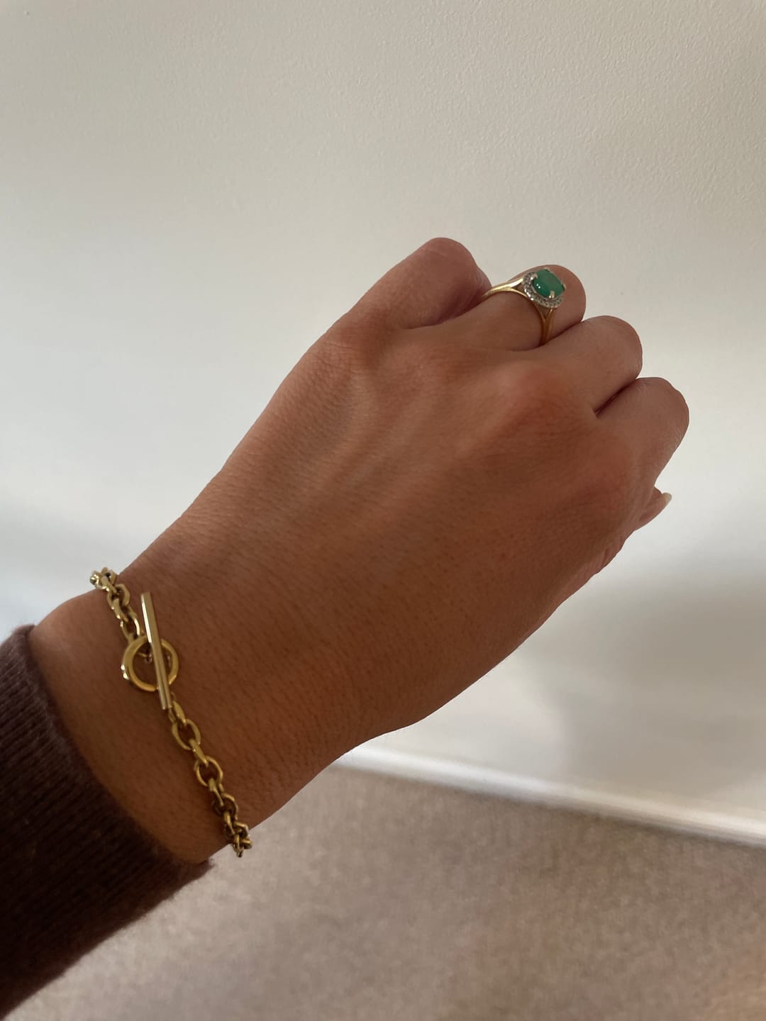 Customer photo review of Cuban T Bar Bracelet