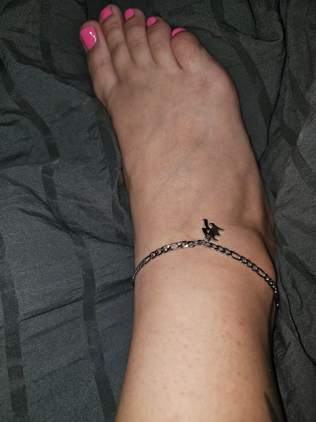 Customer photo review of Gothic Initial Anklet