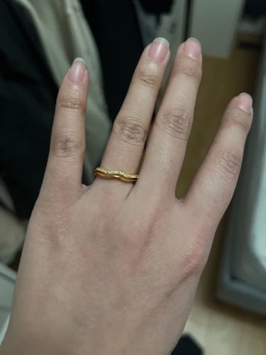 Customer photo review of Layered Juni Gold & Crystal Ring