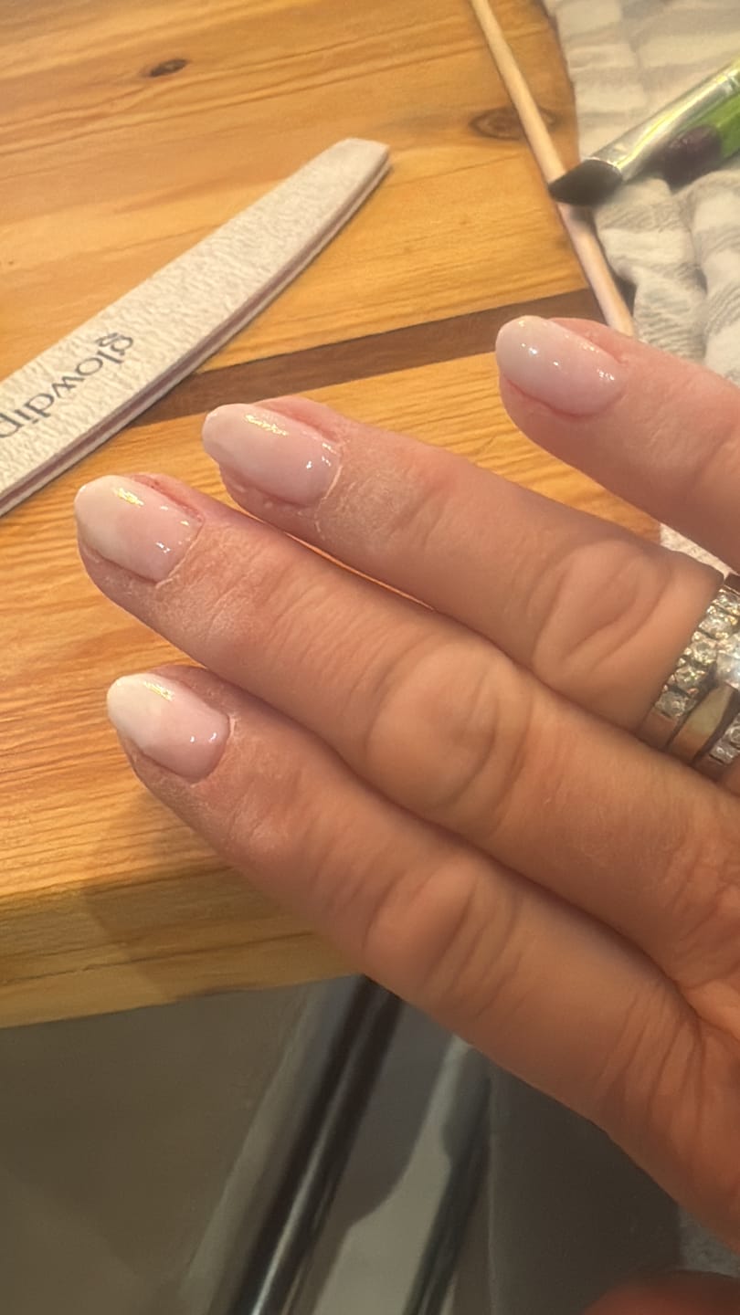 Customer photo review of Crystal White Dipping Powder