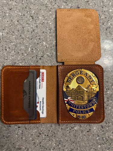 Customer photo review of Minimalist Badge Wallet