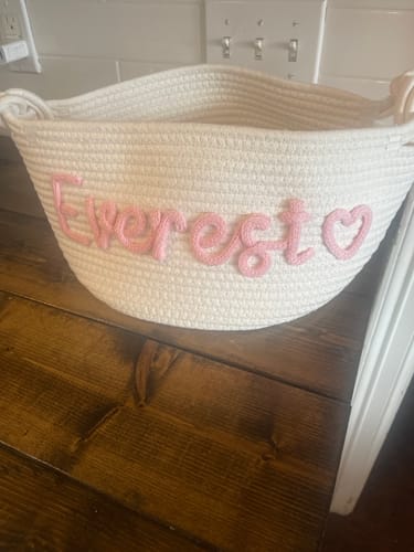 Customer photo review of Baby Knits™ Personalized Knitted Basket