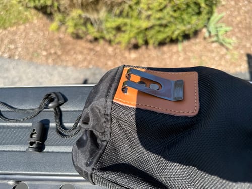 Customer photo review of Perkins Builder Brothers 5-7/8-Inch Short Bolt Storage Pouch with Tool Belt Clip-On
