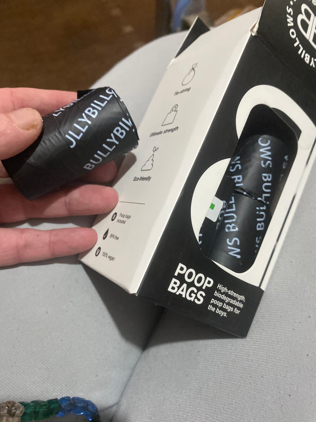 Customer photo review of Biodegradable Poop Bags With Handle - Black