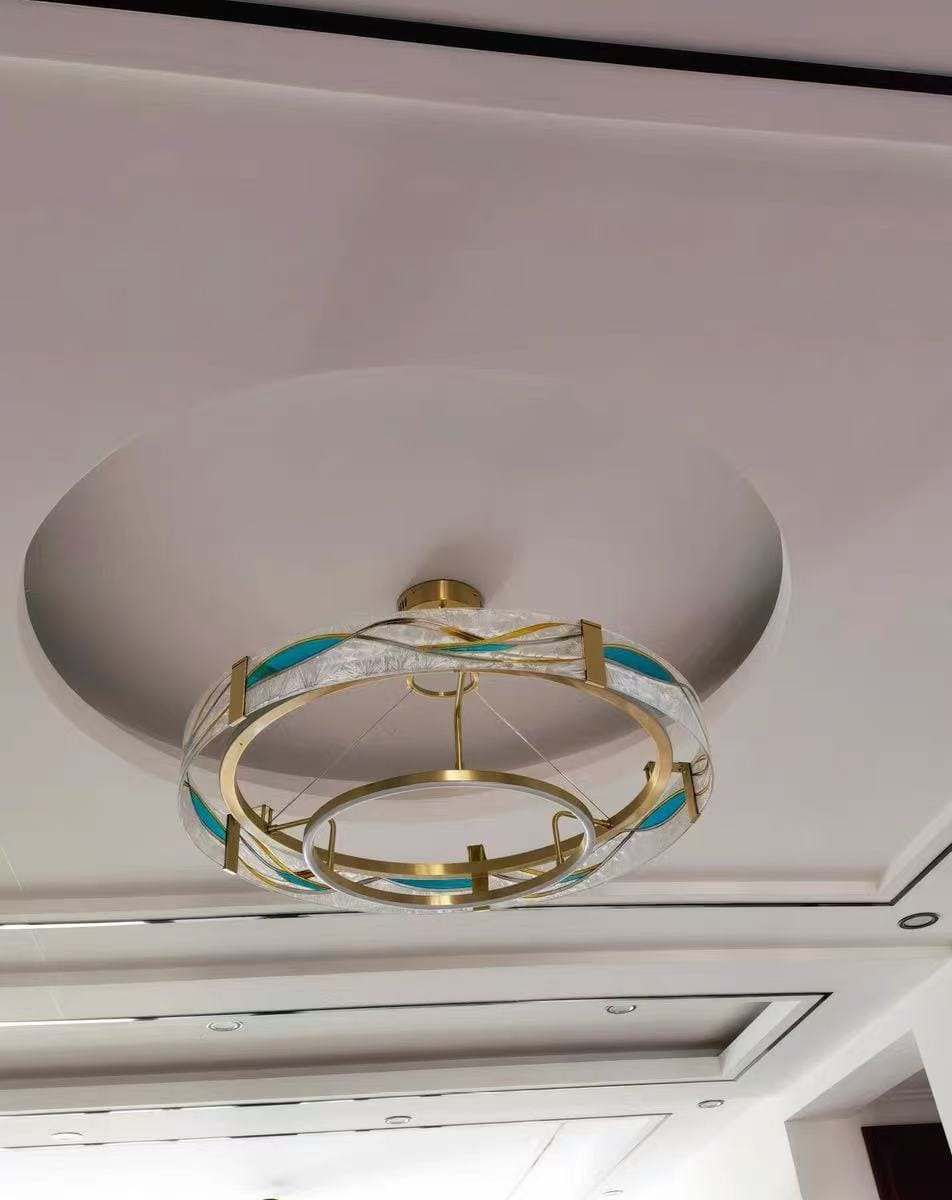 Customer photo review of WOMO Enamel Round Brass Chandelier-WM2335