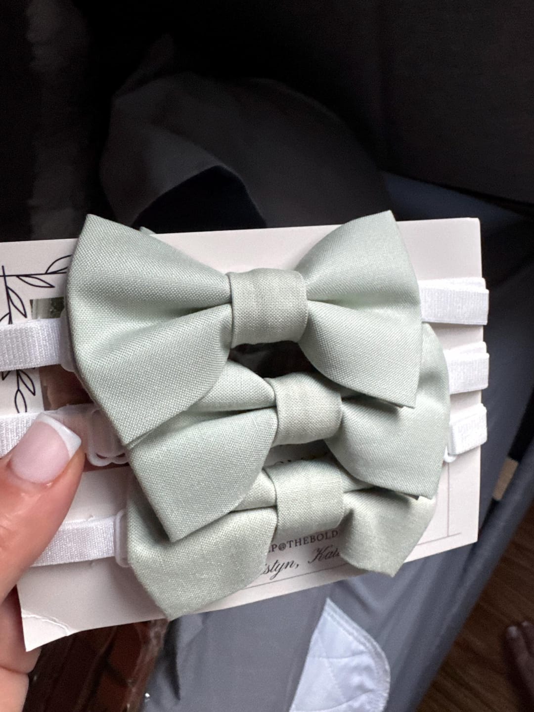 Customer photo review of Sage Bow Tie & Cognac Buckle Suspenders Set