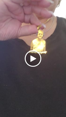 Customer video review of Custom Photo Engraved Pendant Necklace
