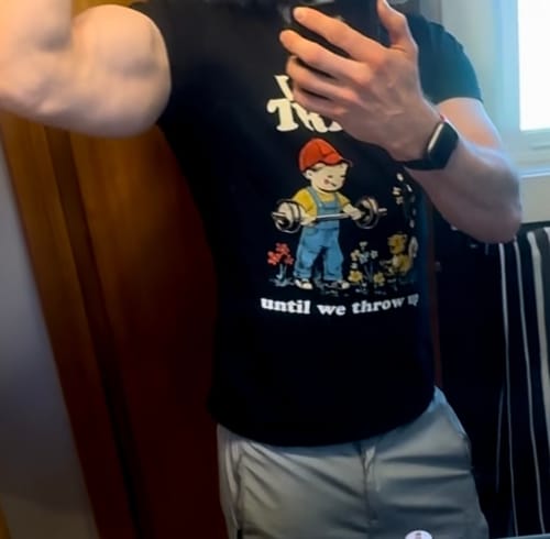 Customer photo review of Let's Train T-Shirt