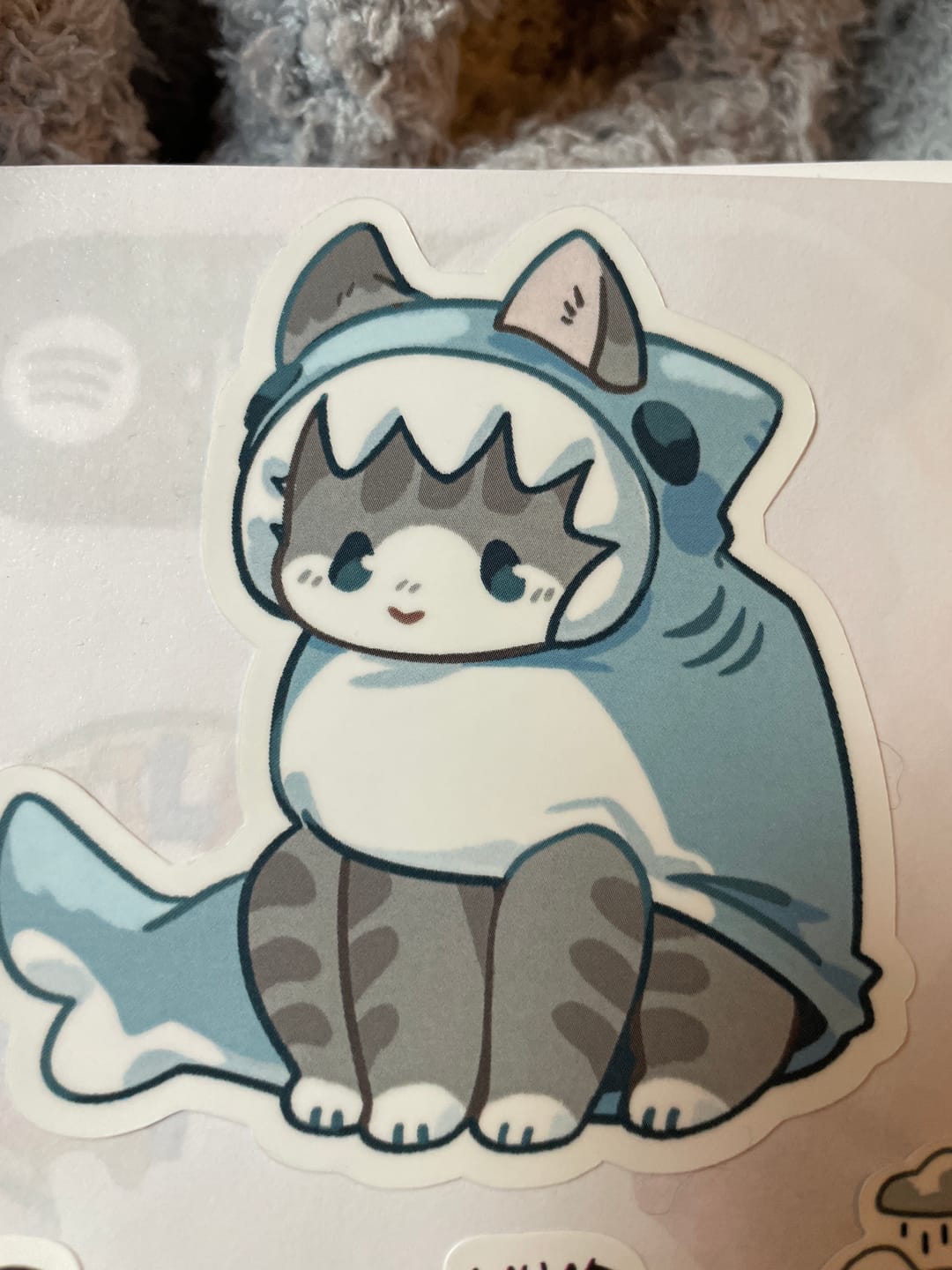Customer photo review of Cats in Sea Creature Costumes Stickers