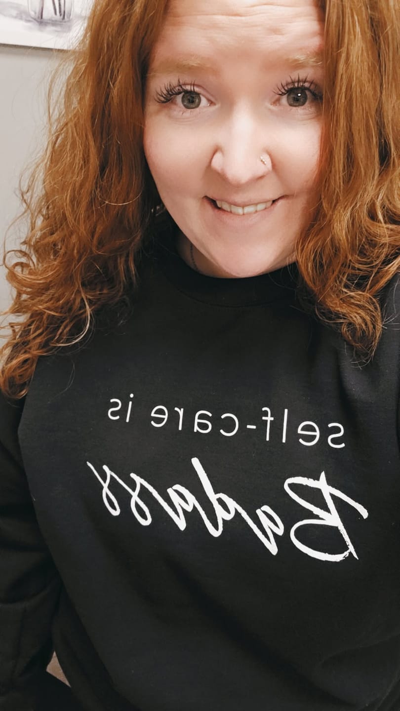 Customer photo review of Self-Care Is Badass Sweatshirt