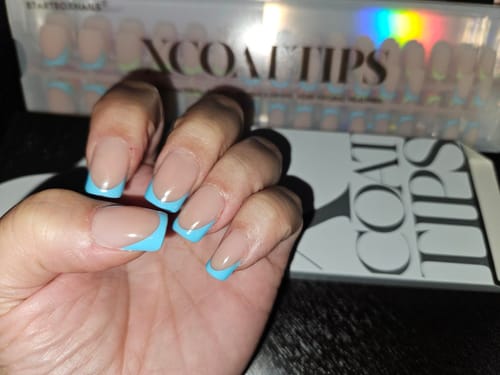 Customer photo review of XCOATTIPS® French - Short Square Brighter Pastel Tips