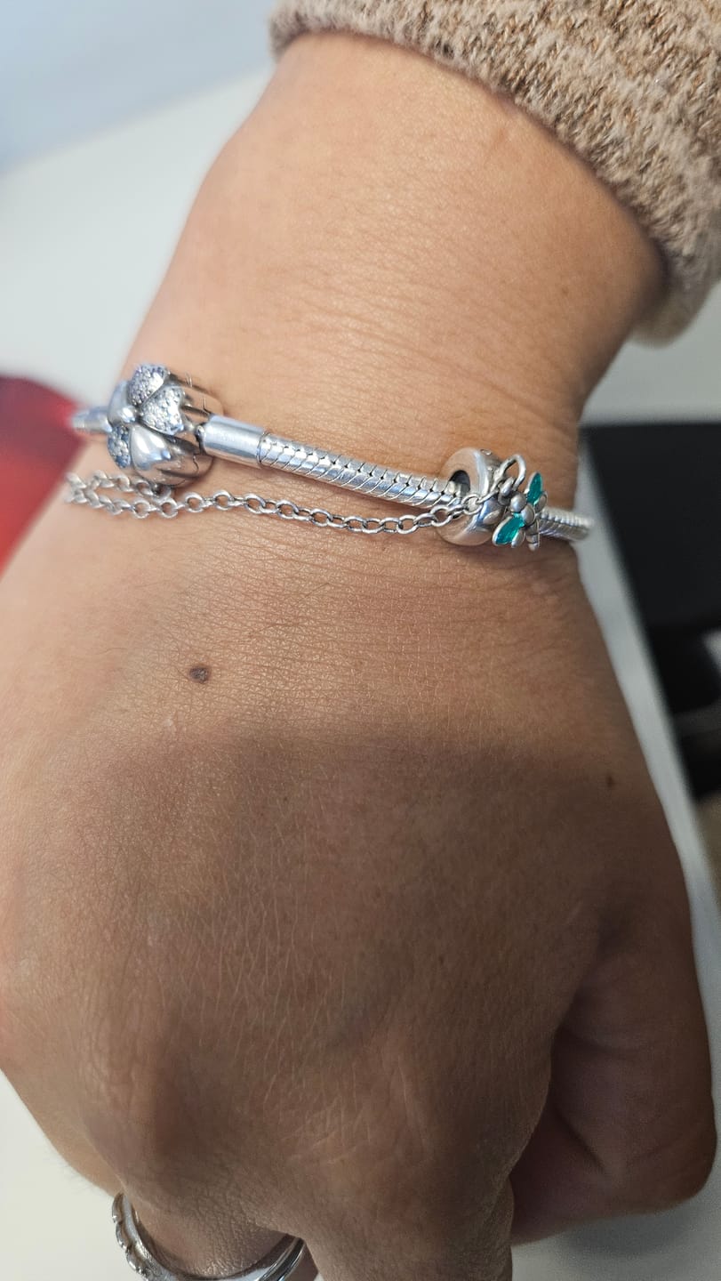 Customer photo review of Pulsera Trébol y Libélula