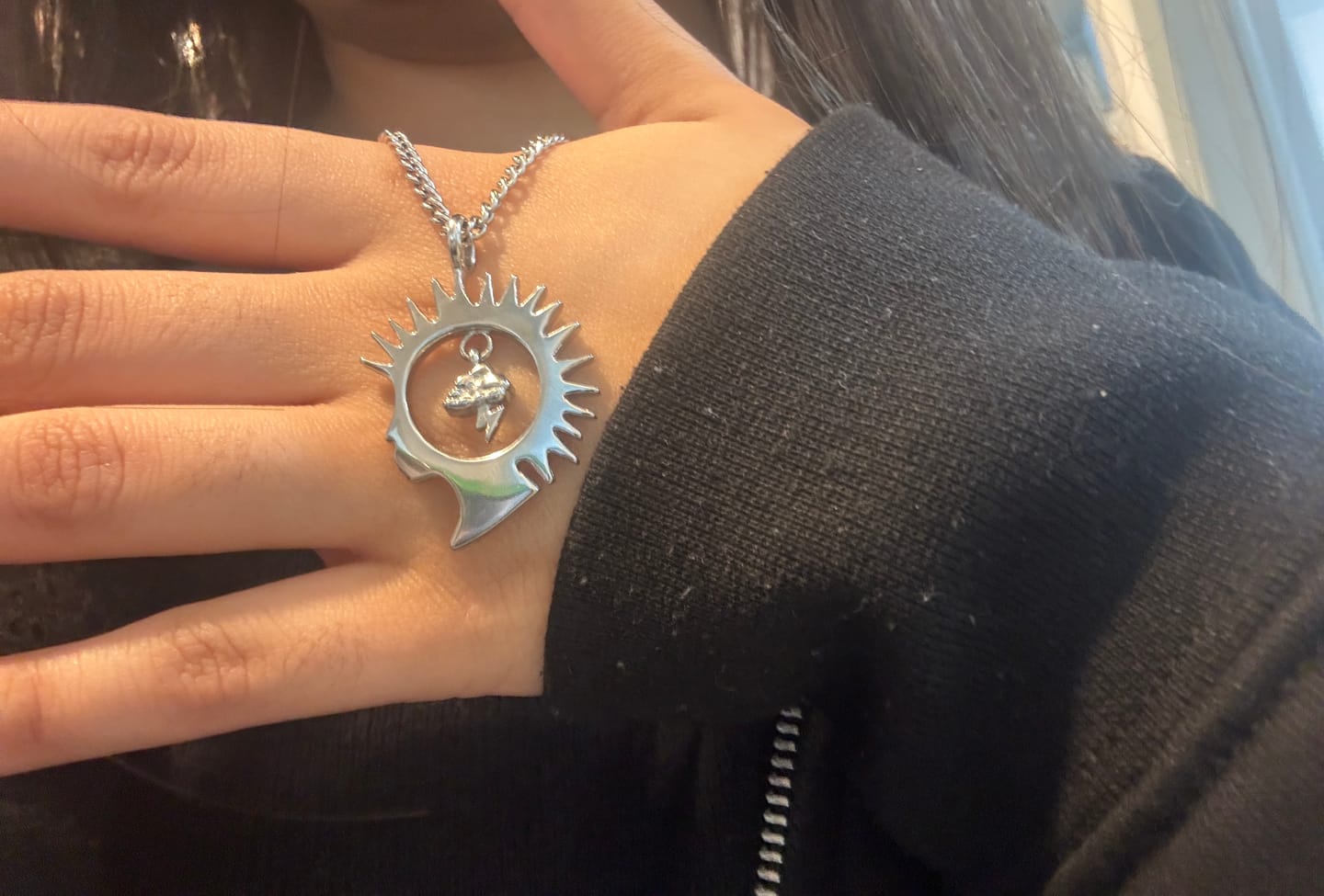 Customer photo review of HEAD IN THE CLOUDS PENDANT