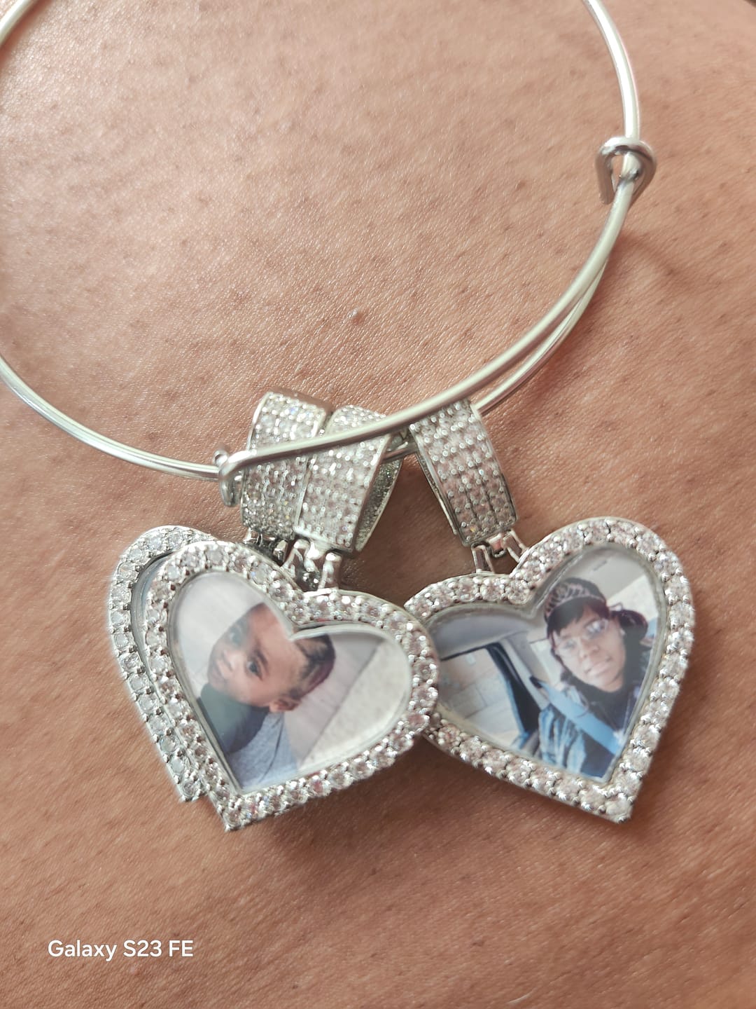 Customer photo review of Hearts Photo Bangle Bracelet