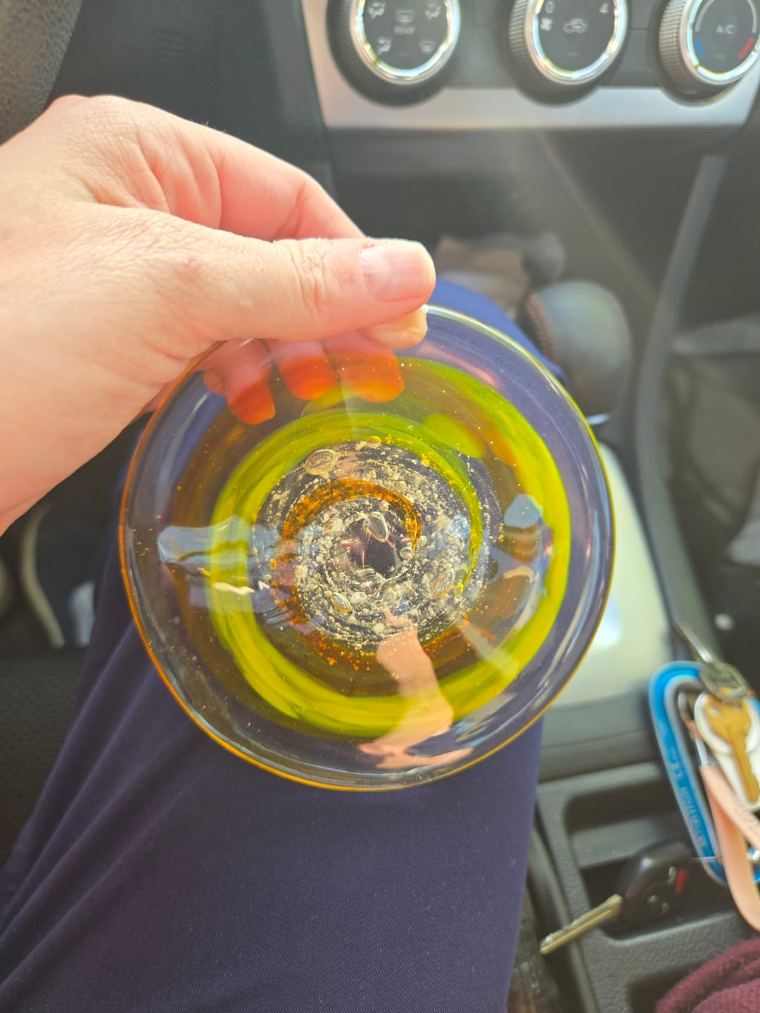 Customer photo review of Glass Suncatcher with Infused Cremation Ash