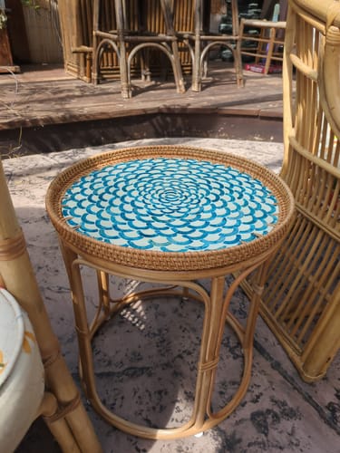 Customer photo review of Bloom Rattan Table