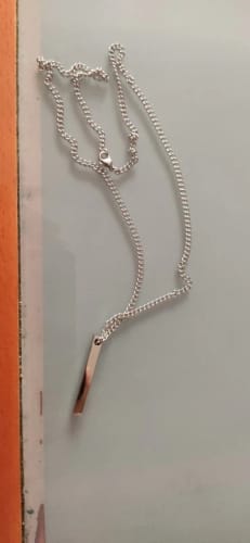 Customer photo review of Minimal Bar Necklace (V2) Silver
